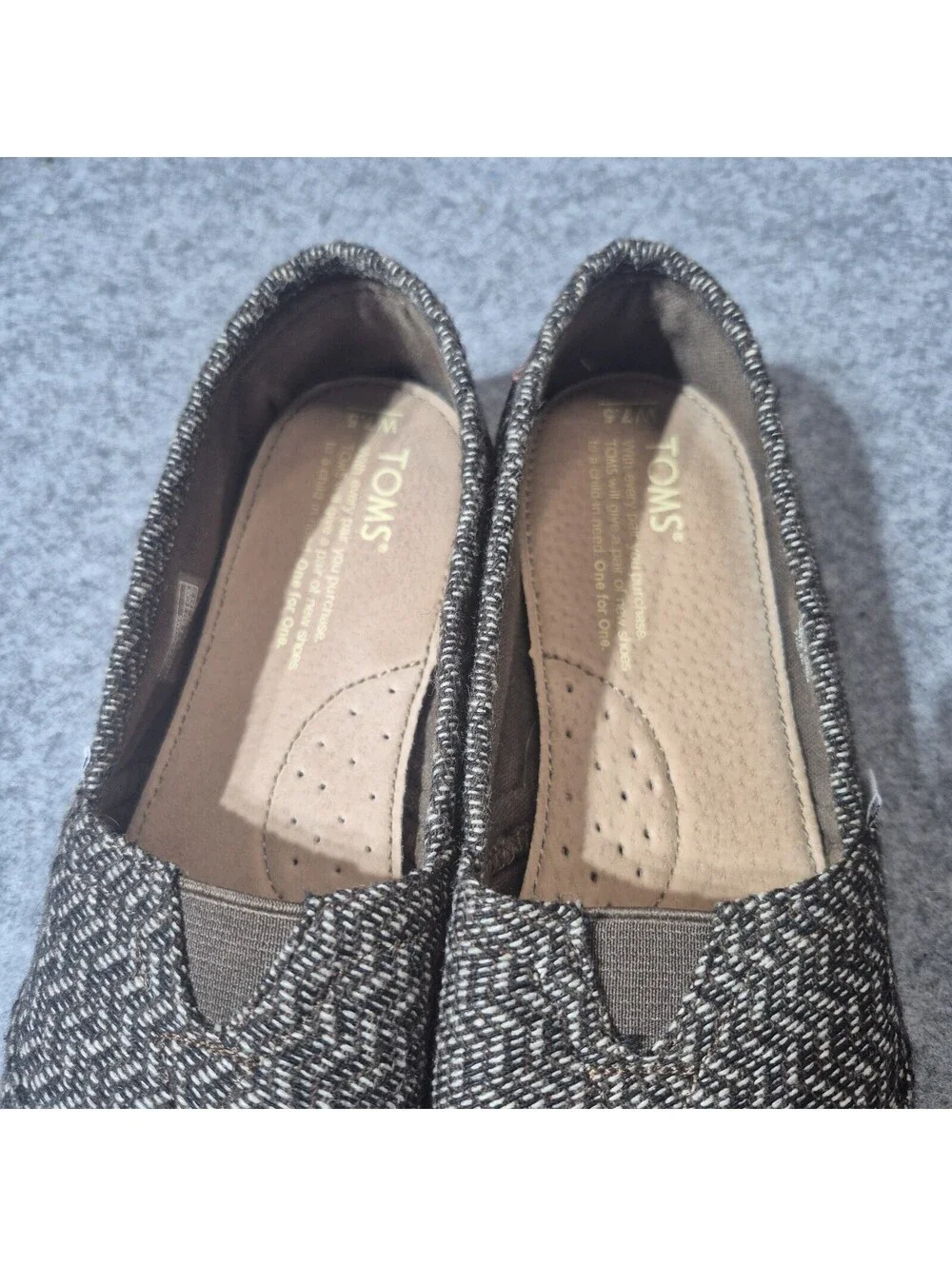 Toms Tweed Shoes Women's Size 7.5 Brown Herringbone